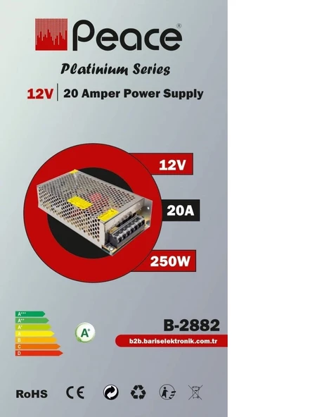 Peace B2882 Metal Adaptör 12V 20A Silver ürün görseli 1