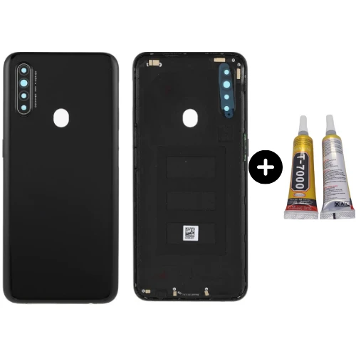Oppo A31 Uyumlu (Lensli) Full Kasa Arka Kapak Siyah + B7000 ürün görseli 1