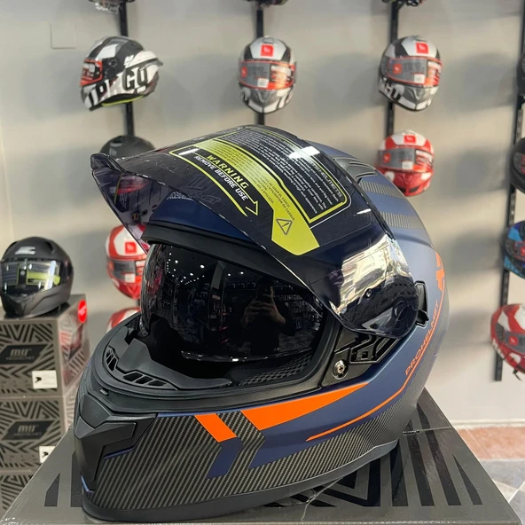 MTS M-910 Full Face Kask BLUE - Resim 2