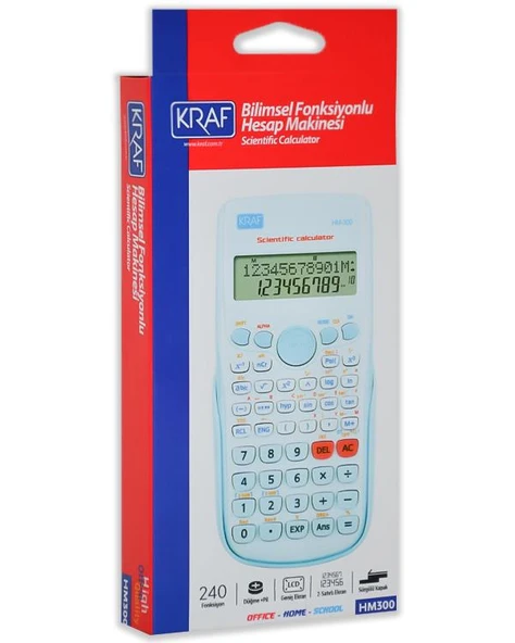Kraf Bilimsel Fonksiyonlu Hesap Makinesi Mavi HM300 ürün görseli 1