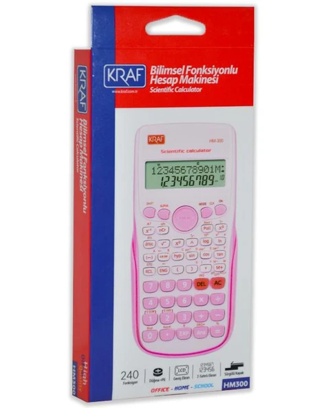 Kraf Bilimsel Fonksiyonlu Hesap Makinesi Pembe HM300 ürün görseli 1