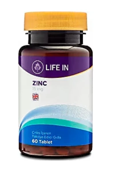 Life In Zinc Tablet – Bağışıklık Sistemi ve Cilt Desteği, 60 Tablet ürün görseli 1