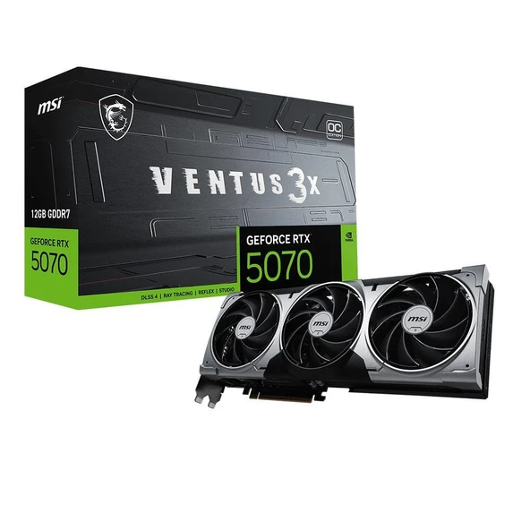 MSI GeForce RTX 5070 12G VENTUS 3X OC 12GB GDDR7 192 Bit DLSS 4 Ekran Kartı ürün görseli 1
