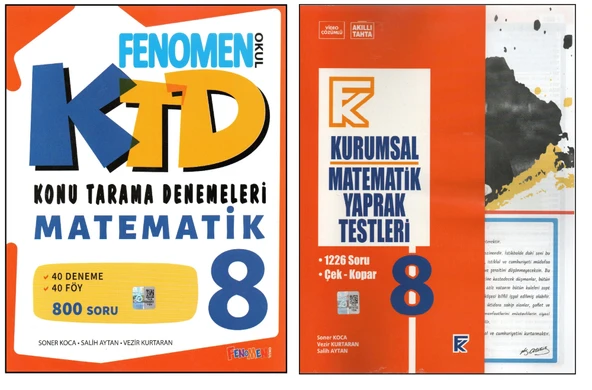 FENOMEN 8.SINIF MATEMATİK KONU TARAMA DENEMELERİ+KURMAY KURUMSAL MATEMATİK YAPRAK TEST (2 KİTAP) ürün görseli 1