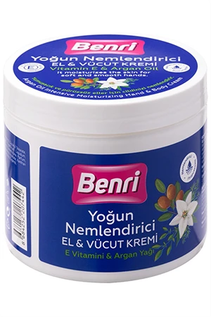 Benri Argan Yağlı Yoğun Nemlendirici El ve Vücut Kremi – 500 ml ürün görseli 1