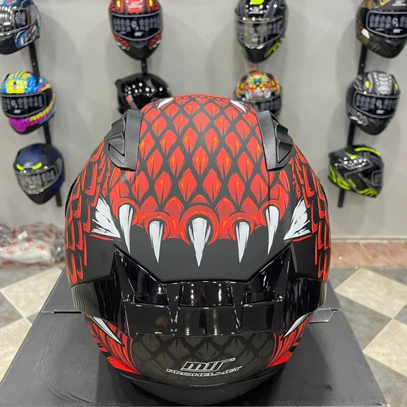 MTS M-801 SNAKE Full Face DRAGLAX RED - Resim 6