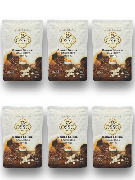 Osso 6'li Damla Sakızlı Osmanlı Dibek Kahvesi(6X200=1200gr) ürün görseli 1