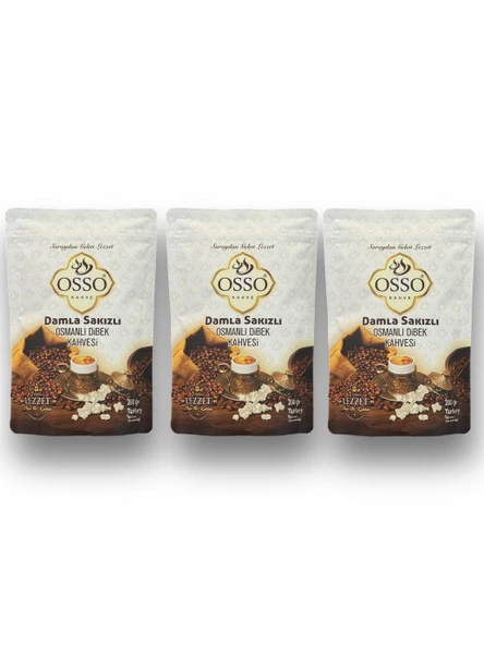 Osso 3'lü Damla Sakızlı Osmanlı Dibek Kahvesi(3X200=600gr) ürün görseli 1