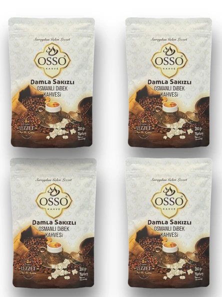 Osso 4'lü Damla Sakızlı Osmanlı Dibek Kahvesi(4X200=800gr) ürün görseli 1