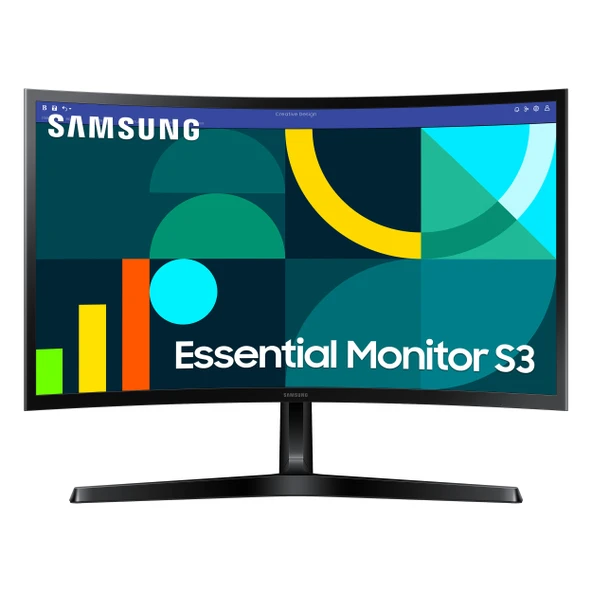 Samsung Essential S3 LS24D366GAUXUF 23.5" 100Hz 4Ms VGA+HDMI FullHD VA Curved Vesa Monitör ürün görseli 1