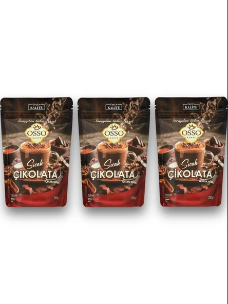 Osso 3’lü Sıcak Çikolata(3X200=600Gr) ürün görseli 1