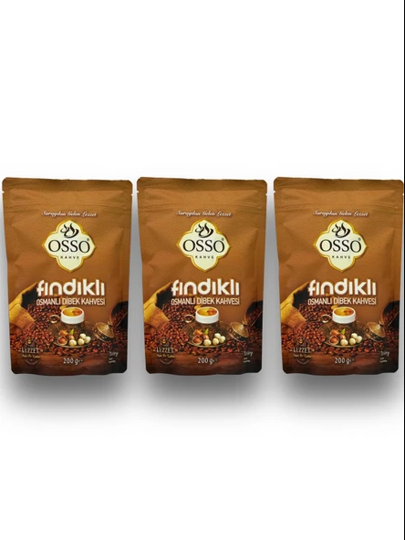 Osso 3’lü Fındıklı Osmanlı Dibek Kahvesi(3X200=600gr) ürün görseli 1