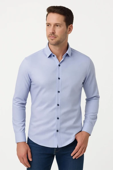Erkek Slim Fit Gömlek - Resim 10