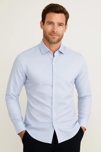 Erkek Slim Fit Gömlek - Resim 6