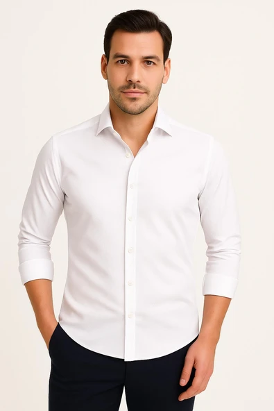 Erkek Slim Fit Gömlek - Resim 2