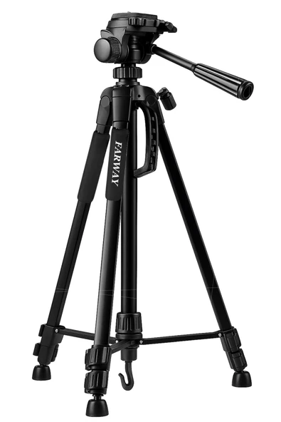Farway Profesyonel Alüminyum Tripod 360 derece  Ayarlanılabilir Panoramik Başlık Su Terazili Telefon Tutucu 175cm ürün görseli 1