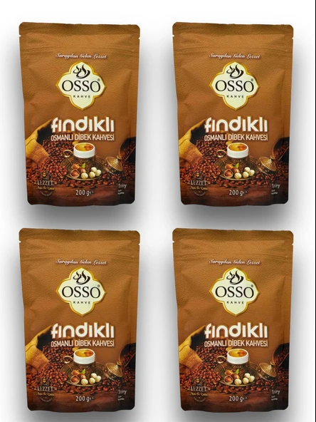 Osso 4'lü Fındıklı Osmanlı Dibek Kahvesi(4X200=800gr) ürün görseli 1