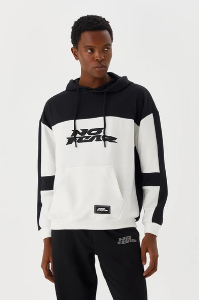 No Fear Erkek Sweatshirt Kapüşonlu Siyah Beyaz M500272 ürün görseli 1