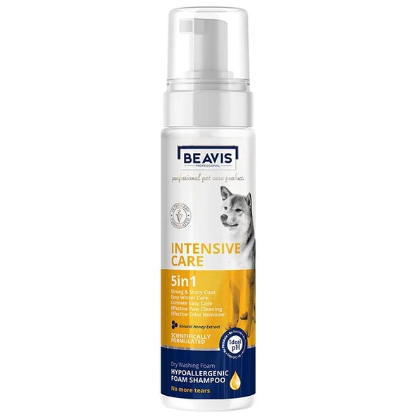 Beavis 5 in 1 Köpekler için Naturel Bal Özlü Kuru Yıkama Köpük Şampuan 200 ml ürün görseli 1