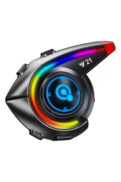 Y21 Rgb Işık Efektli Intercom Bluetooth Motosiklet Kask Kulaklığı Intercom Kulaklık ürün görseli 1