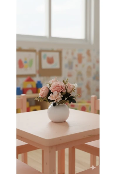 YAPAY ÇİÇEK DERYASI Haki Yapraklı Yavru Ağzı Renkli27 Cm Ev Dekor Saksı Süsü ürün görseli 1