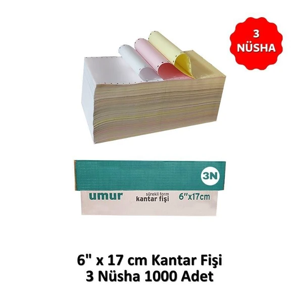UMUR Kantar Fişi 6x17 3 Nüsha 1000 li ürün görseli 1