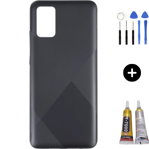 Samsung A02S SM-A025F Uyumlu Arka Pil Kapağı Siyah + Montaj Seti ürün görseli 1