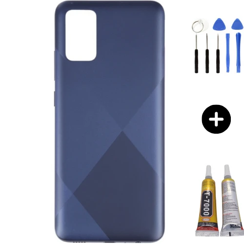 Samsung A02S SM-A025F Uyumlu Arka Pil Kapağı Mavi + Montaj Seti ürün görseli 1