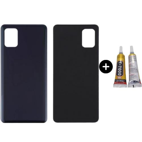 Samsung A41 SM-A415 Uyumlu Arka Pil Kapağı Siyah + B7000 ürün görseli 1