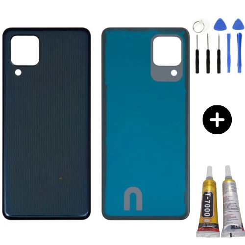Samsung M32 SM-M325F Uyumlu Arka Pil Kapağı Siyah + Montaj Seti ürün görseli 1