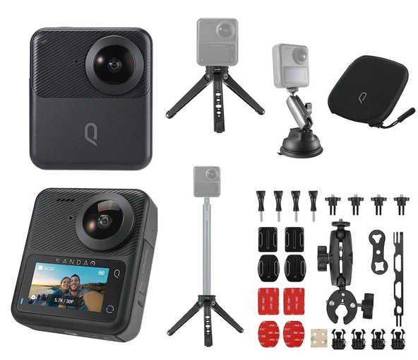 Kandao QooCam 3 Motosiklet Aksiyon 360 Derece Kamera Set ürün görseli 1