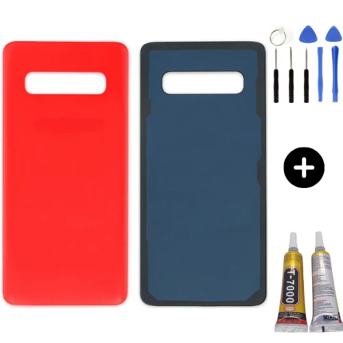 Samsung S10 SM-G973f Uyumlu Arka Pil Kapağı Kırmızı + Montaj Seti ürün görseli 1