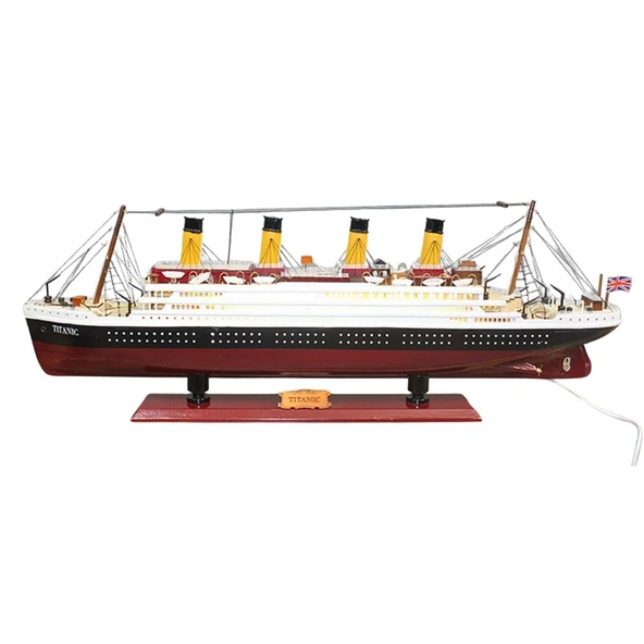 Titanik Led Işıklı Ahşap Model 80cm Titanic Gemi Koleksiyon ürün görseli 1