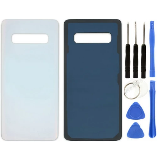 Samsung S10 SM-G973f Uyumlu Arka Pil Kapağı Beyaz + Tamir Seti ürün görseli 1