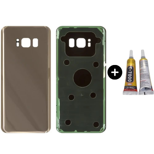 Samsung S8 Plus SM-G955 Uyumlu Arka Pil Kapağı Gold + B7000 ürün görseli 1
