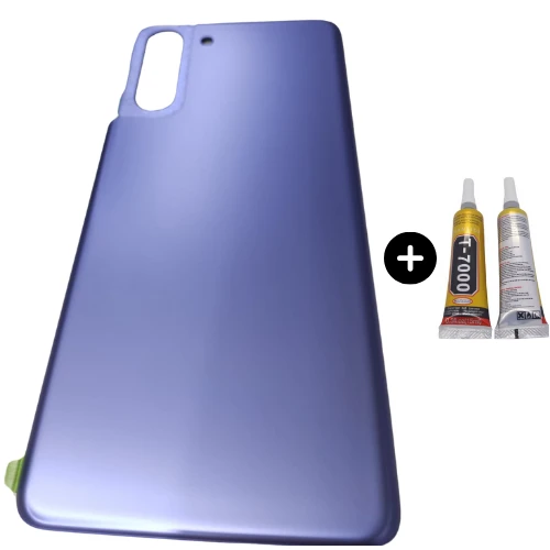 Samsung S21 SM-G991 Uyumlu Arka Pil Kapağı Mavi + B7000 ürün görseli 1