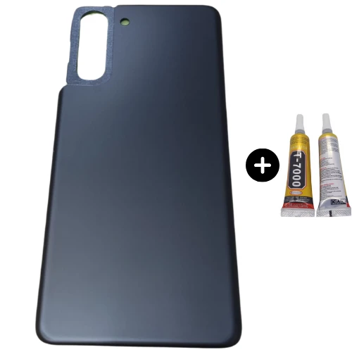Samsung S21 SM-G991 Uyumlu Arka Pil Kapağı Siyah + B7000 ürün görseli 1