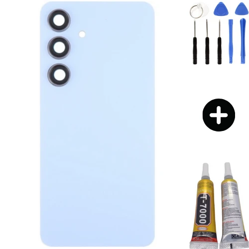 Samsung S24 SM-S921 Uyumlu Arka Pil Kapağı Mavi + Montaj Seti ürün görseli 1