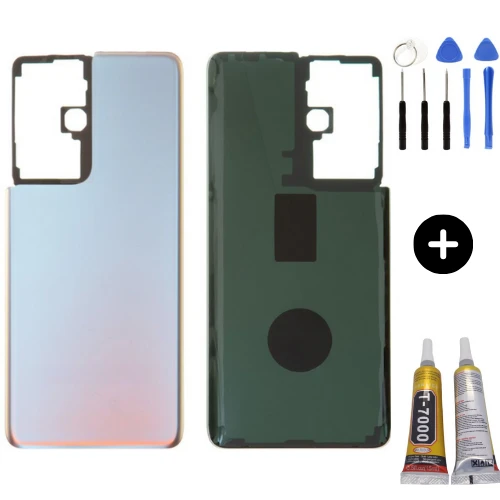 Samsung S21 Ultra SM-G998 Uyumlu Arka Pil Kapağı Beyaz + Montaj Seti ürün görseli 1