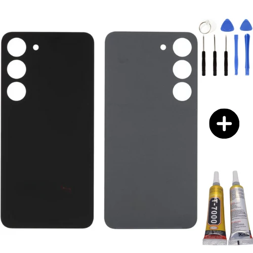 Samsung S23 Plus SM-S916 Uyumlu Arka Pil Kapağı Siyah + Montaj Seti ürün görseli 1