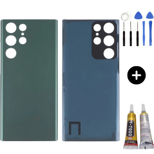 Samsung S22 Ultra SM-S908 Uyumlu Arka Pil Kapağı Yeşil + Montaj Seti ürün görseli 1
