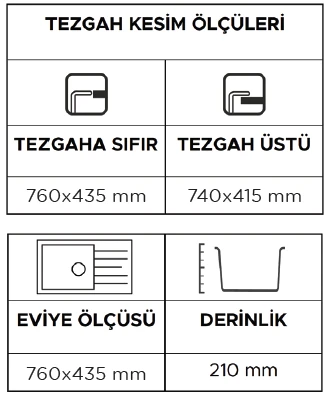 Opal Um-76 Granit Eviye Metallic Black - Resim 3