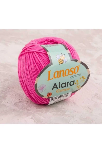 -LANOSO ALARA YÜN ÖRGÜ İPİ (AMİRİGUMİ İPİ)-PEMBE-C:946 ürün görseli 1
