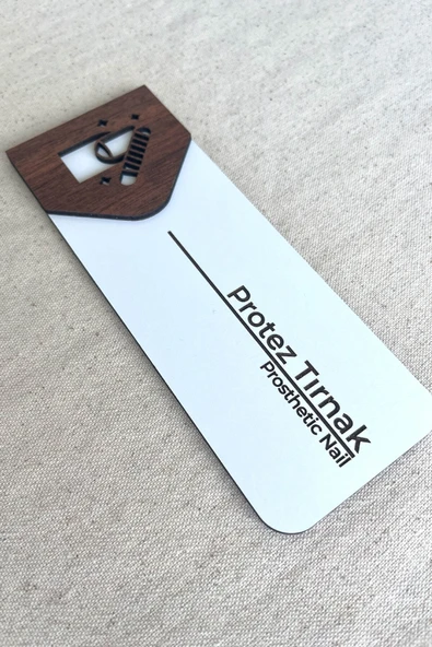 Protez Tırnak Oda Tabelası – MDF Güzellik Merkezi Kapı Levhası | 19x7 cm ürün görseli 1