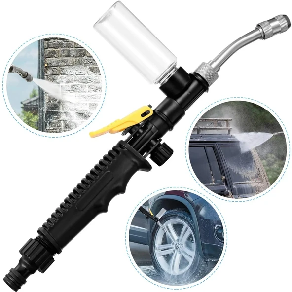 TechTic 30cm Köpük Hazneli Basınçlı Ayarlanabilir Bahçe Sulama Araba Yıkama Su Püskürtme Tabancası ürün görseli 1