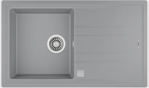 115330014-Teka Stone 50 B-Tg Metallic Grey Granit Eviye ürün görseli 1