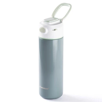 BANGDA GRİ PASLANMAZ ÇELİK TERMOMETRELİ TERMOS 450ML - Resim 2