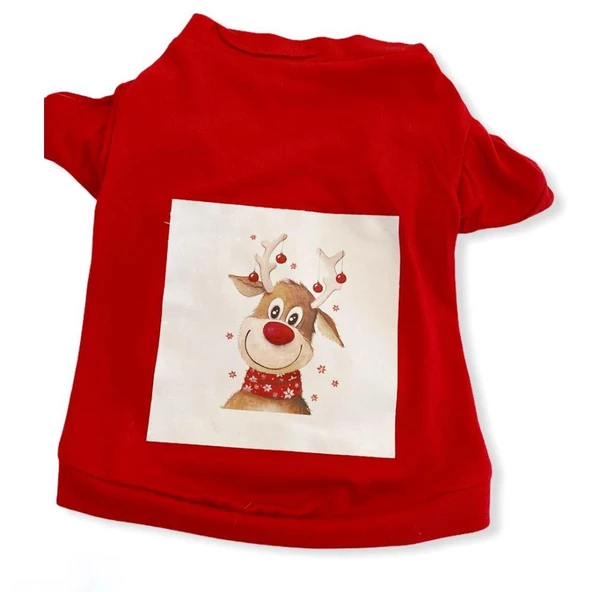 Cute Rudolph Kedi Tişörtü Noel - Resim 2