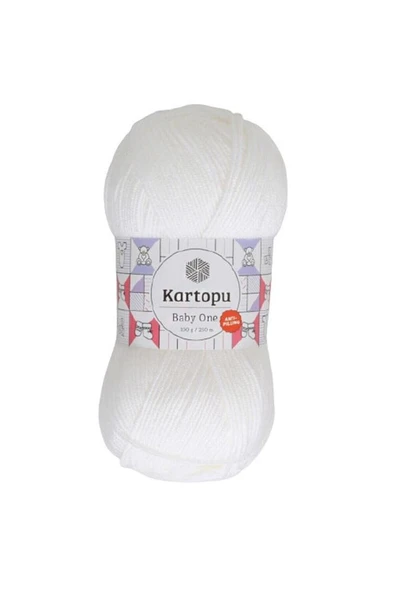 Kartopu Baby One K010 Beyaz Tüylenmeyen El Örgü Ipi ürün görseli 1