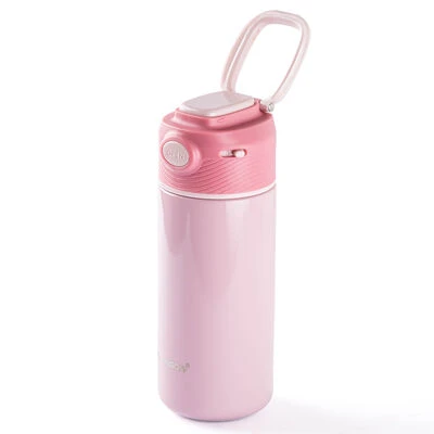 BANGDA PEMBE PASLANMAZ ÇELİK TERMOMETRELİ TERMOS 350ML - Resim 2